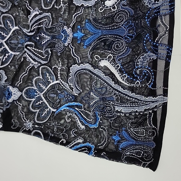 White House Black Market Embroidery Sheer Mesh Tops/Size XS - Picture 8 of 10